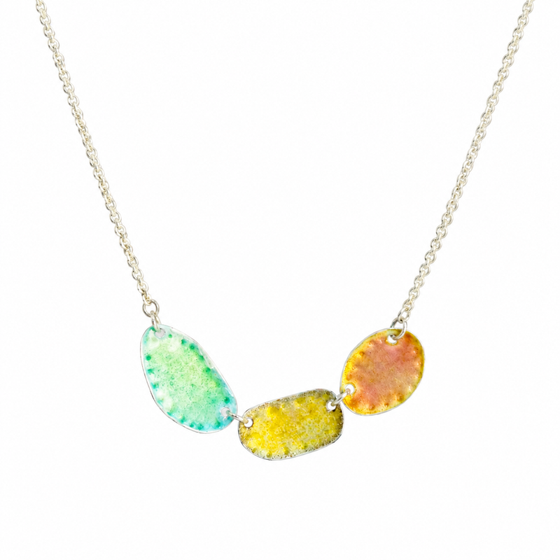 Spring Fling Reversible Enamel Necklace