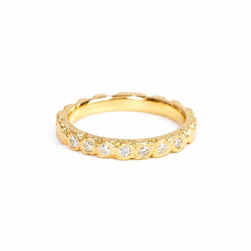 Crater White Diamond Ring