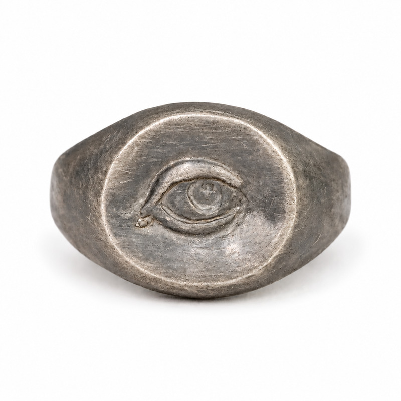 Oxidised Not-So-Evil Eye Signet Ring