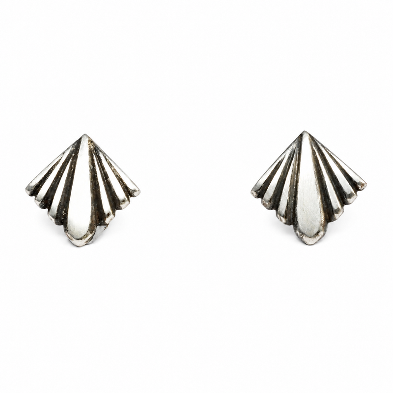Mini Oxidised Sunburst Stud Earrings