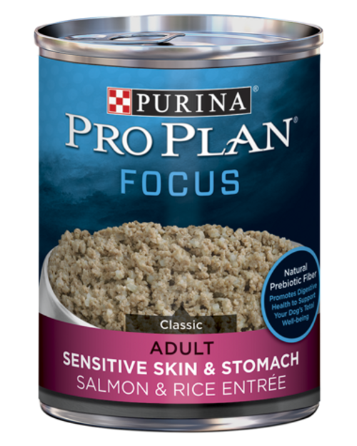 Purina Pro Plan FOCUS Adult Sensitive Skin & Stomach Salmon & Rice Entree 13oz