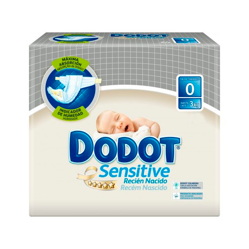 Dodot pañal sensitive talla 0 (hasta 3 kg) 24 UDS
