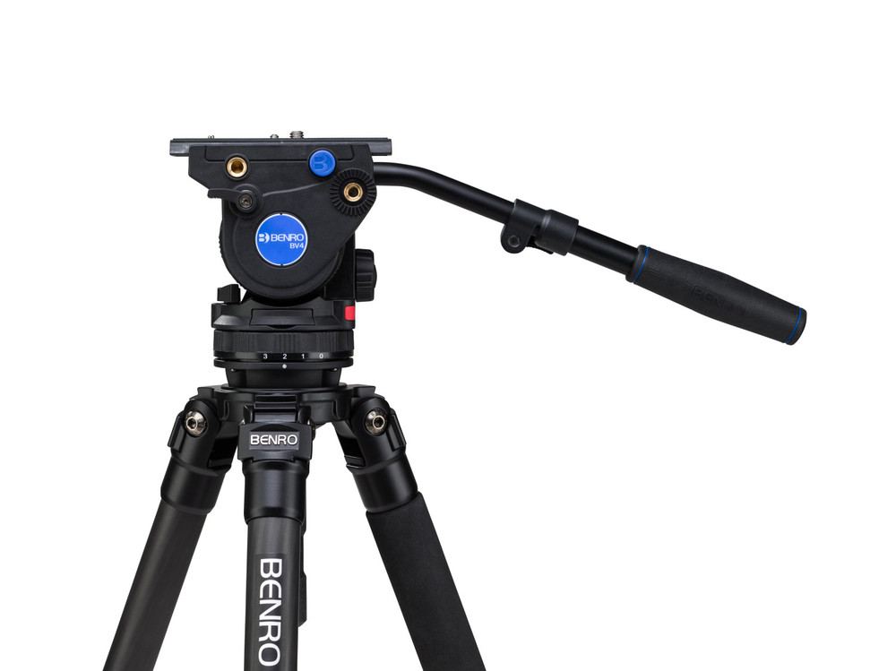 C373F Series 3 CF Video Tripod & BV4H Head - 3 Leg Sections, Flip Lock Leg Release