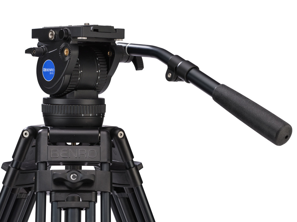 A674TMM Dual Stage AL Video Tripod & BV10 Head - 100mm Bowl, 3 Leg Sections, Twist Lever-Lock Leg Release