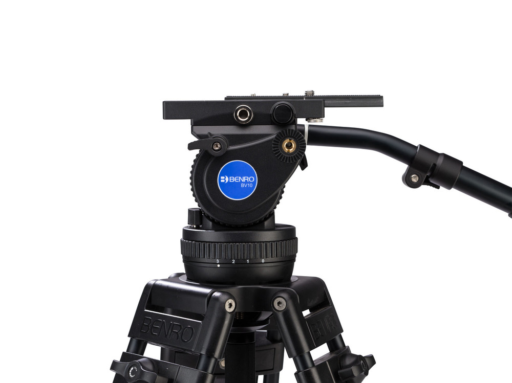 A674TMM Dual Stage AL Video Tripod & BV10 Head - 100mm Bowl, 3 Leg Sections, Twist Lever-Lock Leg Release