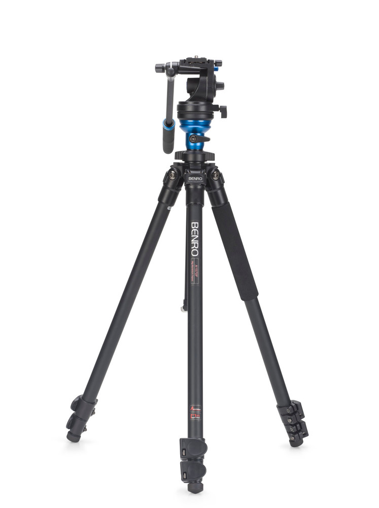 A1573F Series 1 AL Video Tripod & S2 Head - Leveling Column, 3 Leg Sections, Flip Lock Leg Release