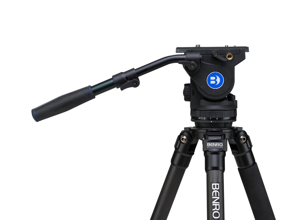 C373F Series 3 CF Video Tripod & BV6H Head - 3 Leg Sections, Flip Lock Leg Release