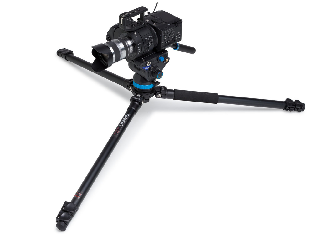 A373F Series 3 AL Video Tripod & S8 Head - 75mm Half Ball Adapter, 3 Leg Sections, Flip Lock Leg Release