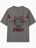 playera oversize gris, playera heavyweight 340g gris, playera de algodon pesada, playera gris premium streetwear, playera gris de toro, playera bulls bordado rojo, playera de alta calidad gris, streetwear premium mexico, playera 100 algodon premium, playera con bordado tridimensional, ropa urbana premium gris, t-shirt oversize de lujo, playera de hombros caidos gris, chicago