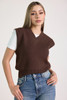 chaleco de punto js basics, chaleco tejido cuello v chocolate, chaleco sin mangas tejido mujer, chaleco acanalado mujer cafe oscuro, sweater vest chocolate js basics, chaleco preppy tejido mujer, chaleco estilo old money chocolate, ropa de punto js basics, chaleco casual tejido cafe, chaleco cerrado cuello en v chocolate, chaleco tejido de hilo dama, ropa tejida basica para mujer