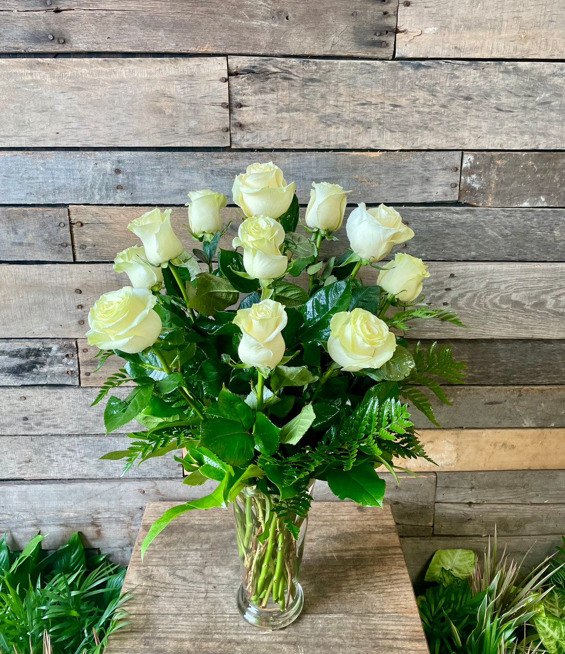 Ten White Roses A Dozen White Roses - Chattanooga Flower Market