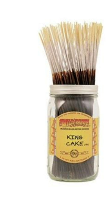 King Cake™ incense sticks. A delectable cinnamon sugar scent with notes of fresh churned butter, agave nectar, powdered sugar and vanilla bean. Sold 10 sticks per order .