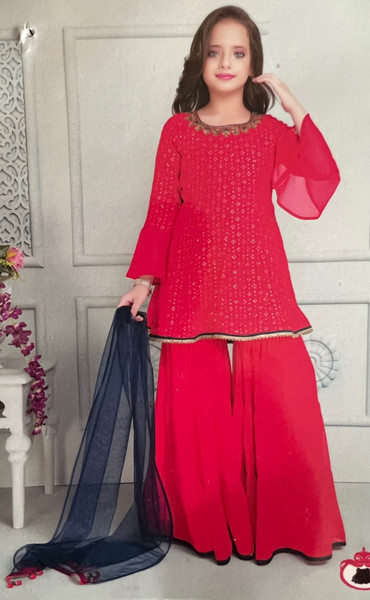 BBK05 - Red and Blue Sharara set (1-16 year old)