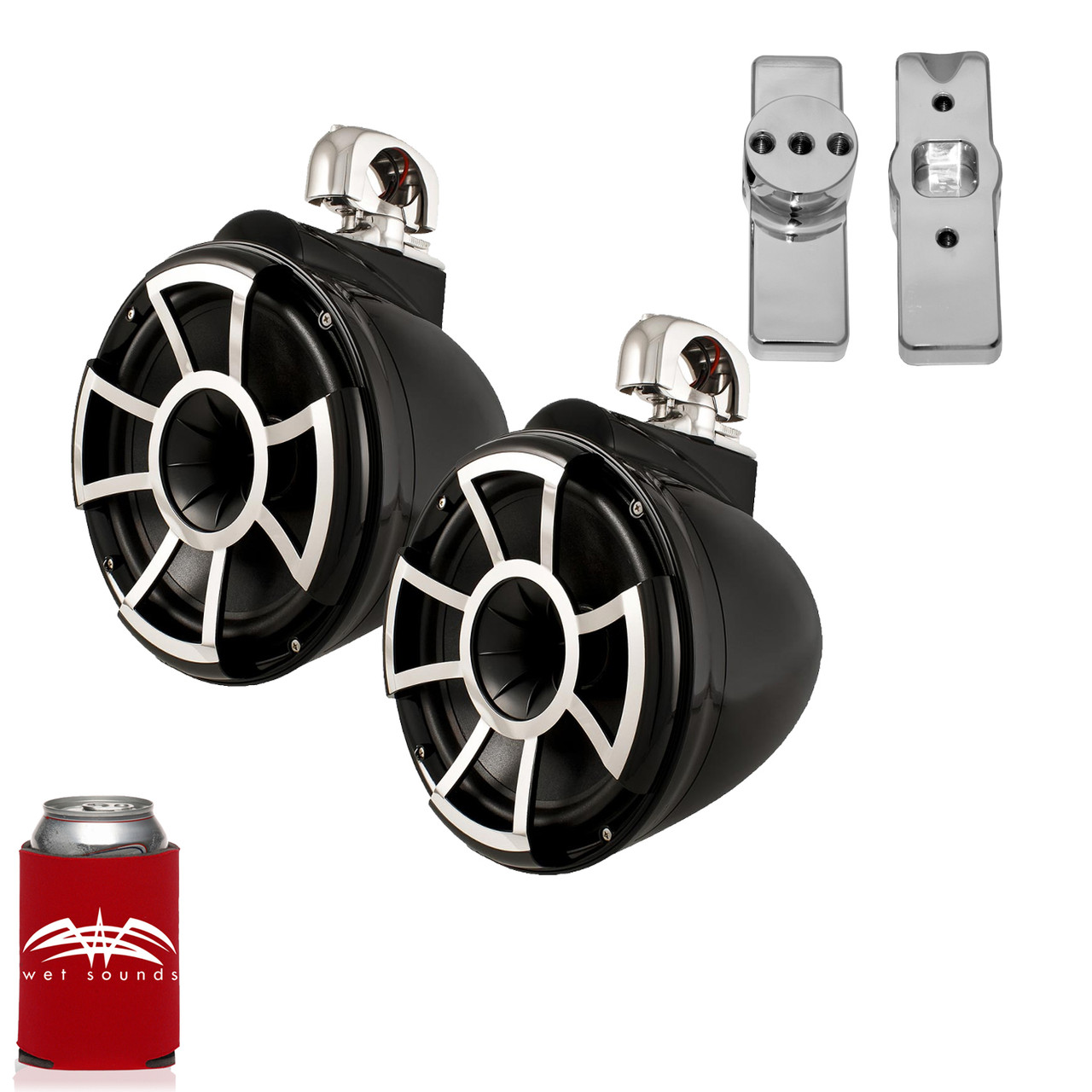 Wet Sounds for Nautique FC5 Towers REV10 10" Black Tower Speakers, Nautique Tower Adapters