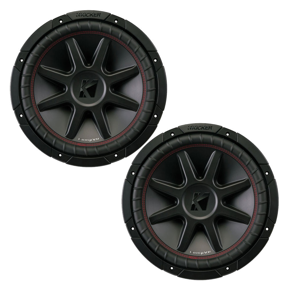 Kicker CVR12 CompVR 12-Inch (300mm) Subwoofer, 2-Ohm DVC Bundle