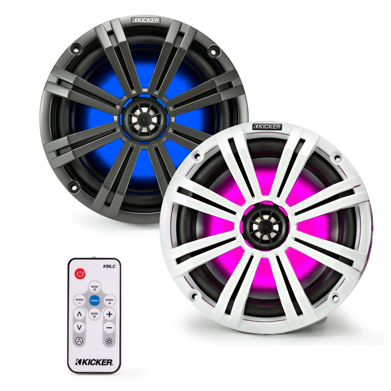 Kicker 8 Inch KM-Series Marine Speaker Bundle KM84LCW with KMLC