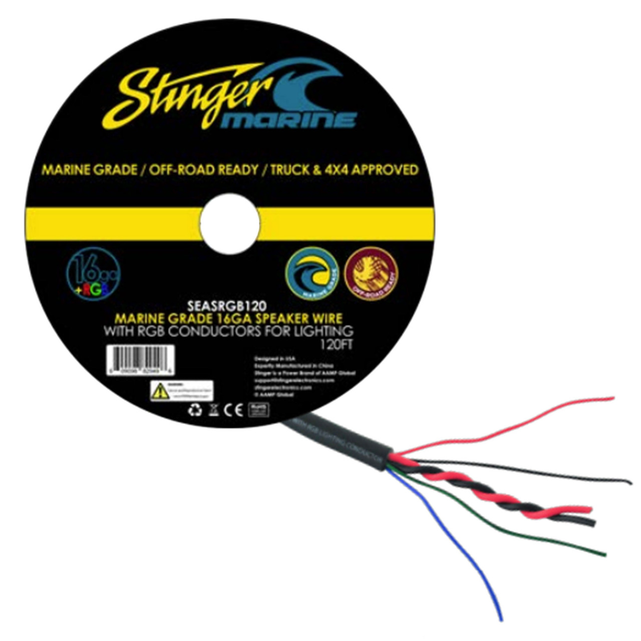 Stinger SEASRGB120 120 Feet Of 6-Conductor wire. Two 16-Gauge