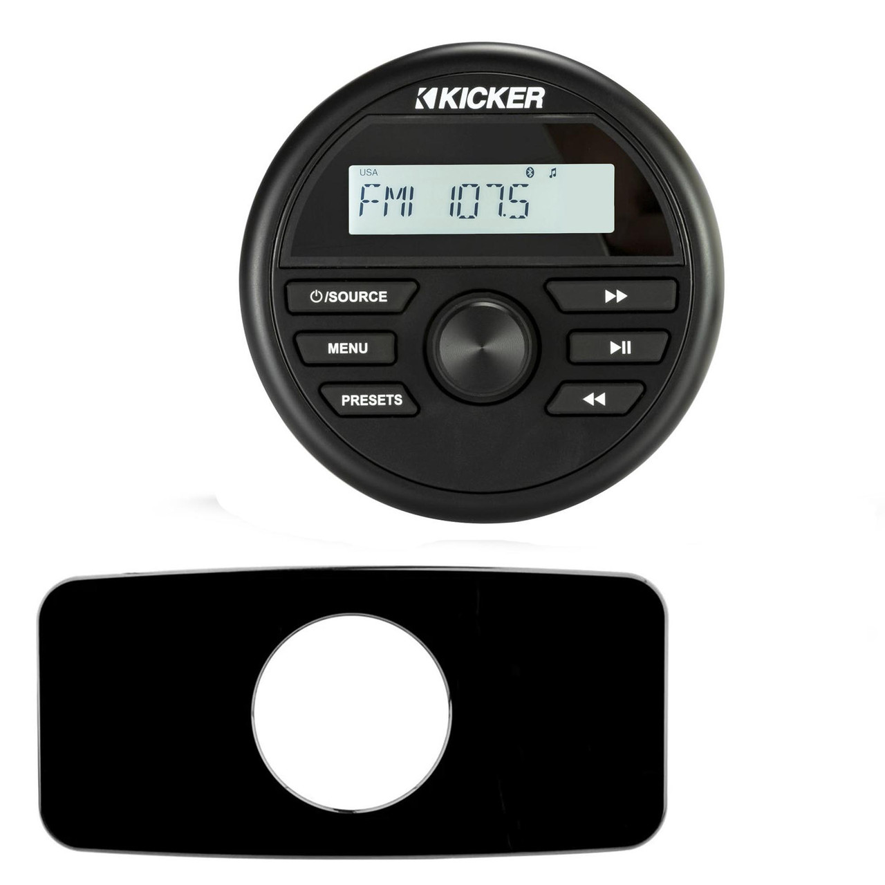 Kicker 46KMC2 Waterproof Radio With Stinger Marine SEADASH3B