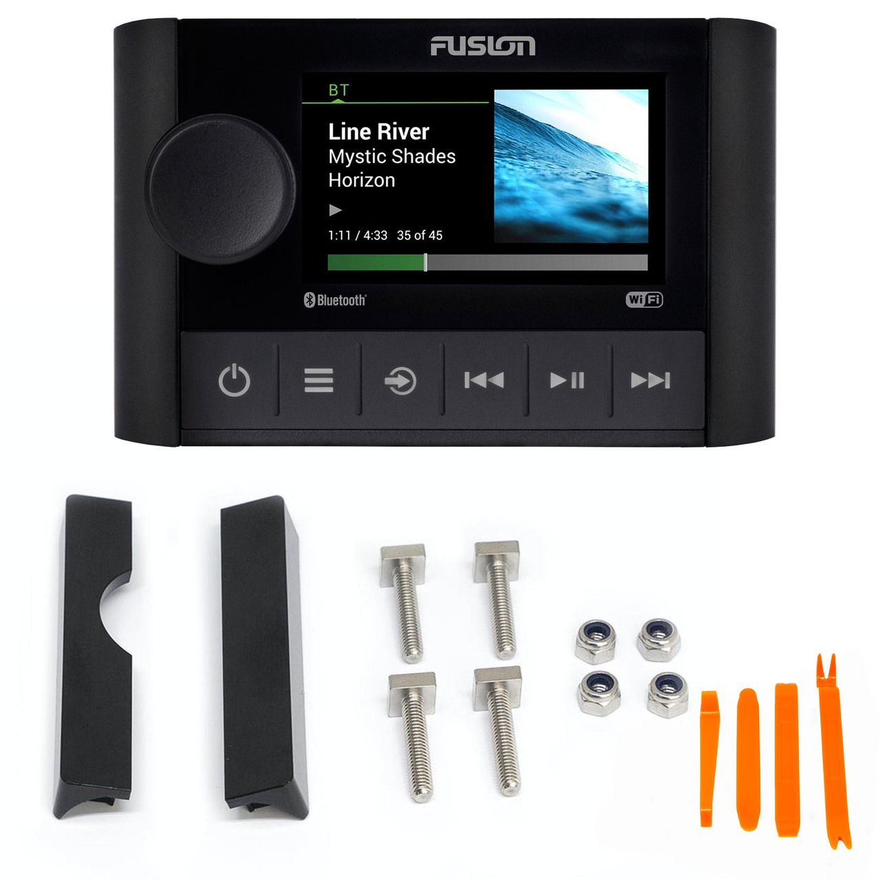 Fusion MS-SRX400 Marine Radio System with MS-SRX400FMK Front Flush