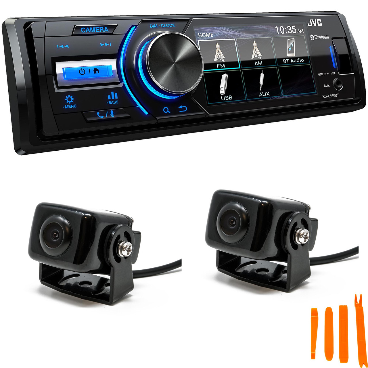 JVC KD-X560BT 1-DIN Power Sports Digital Media Receiver 3 Inch LCD