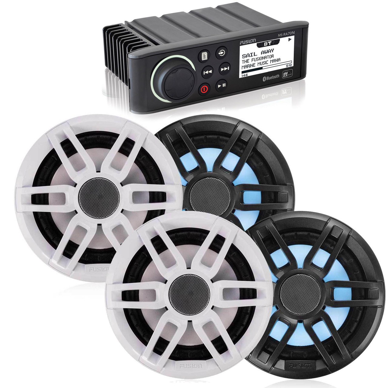 Fusion MS-RA70N Marine Receiver with Pairs of Fusion