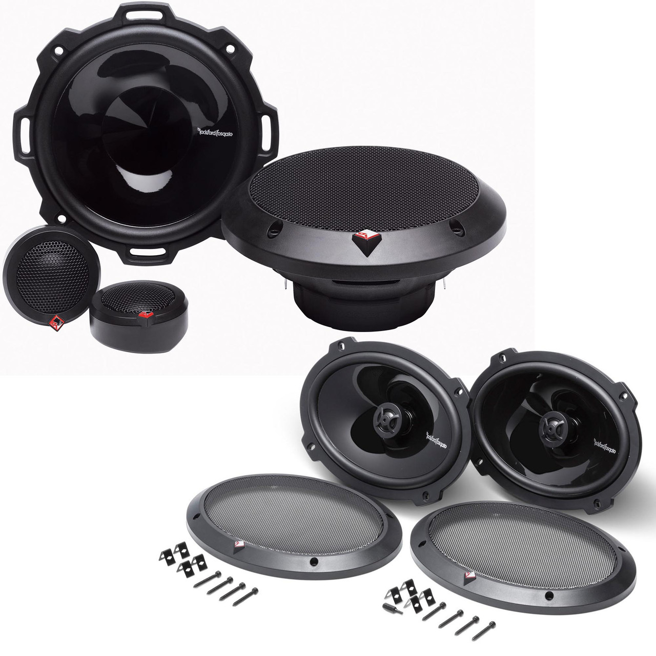 4) Rockford Fosgate P1692 6x9インチ 300ワット 2ウェイ カー同軸