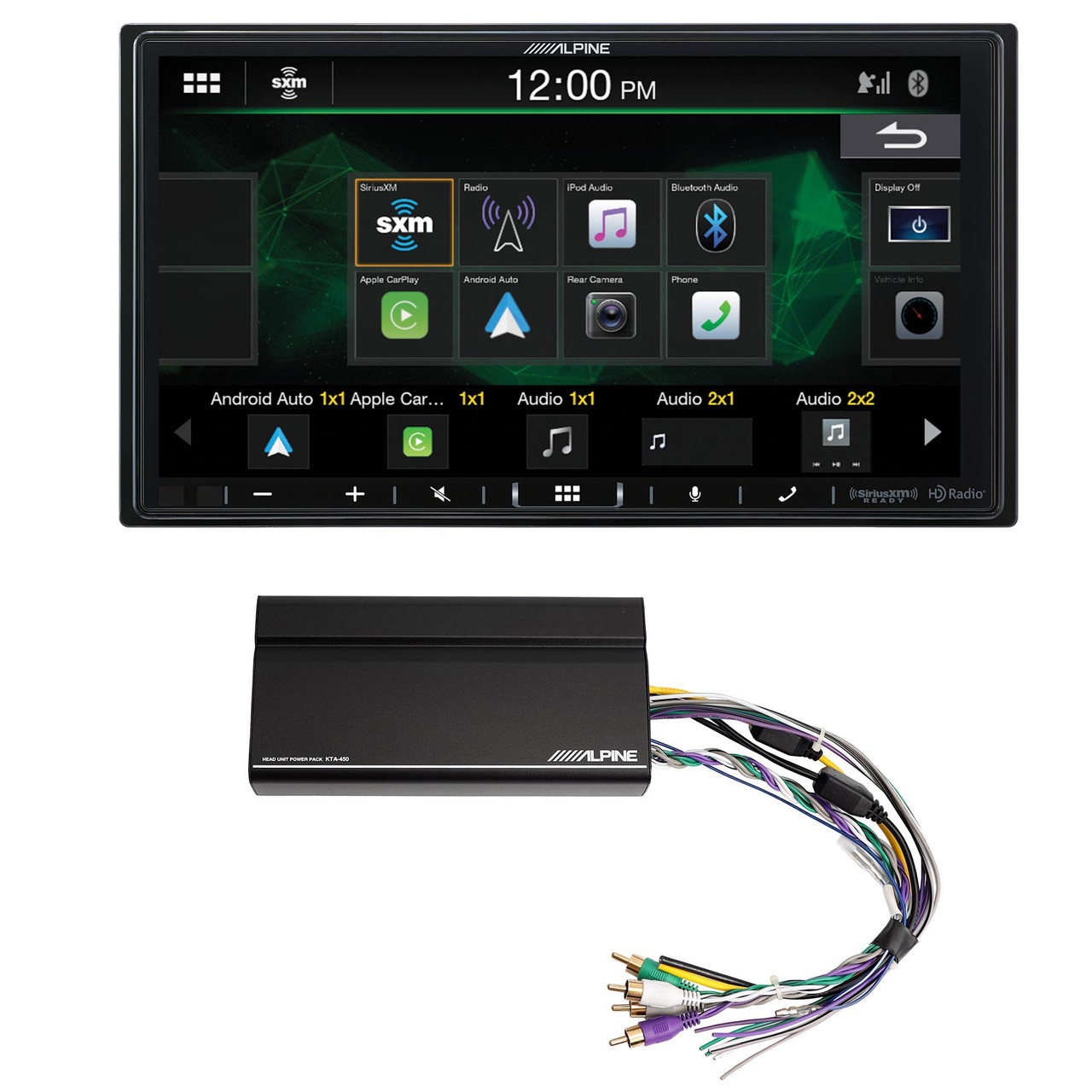 Alpine i407-WRA-JK 7in In-Dash Digital Receiver with Alpine KTA-450 CH  PowerStack Amp Compatible With 07-17 Jeep Wrangler Creative Audio