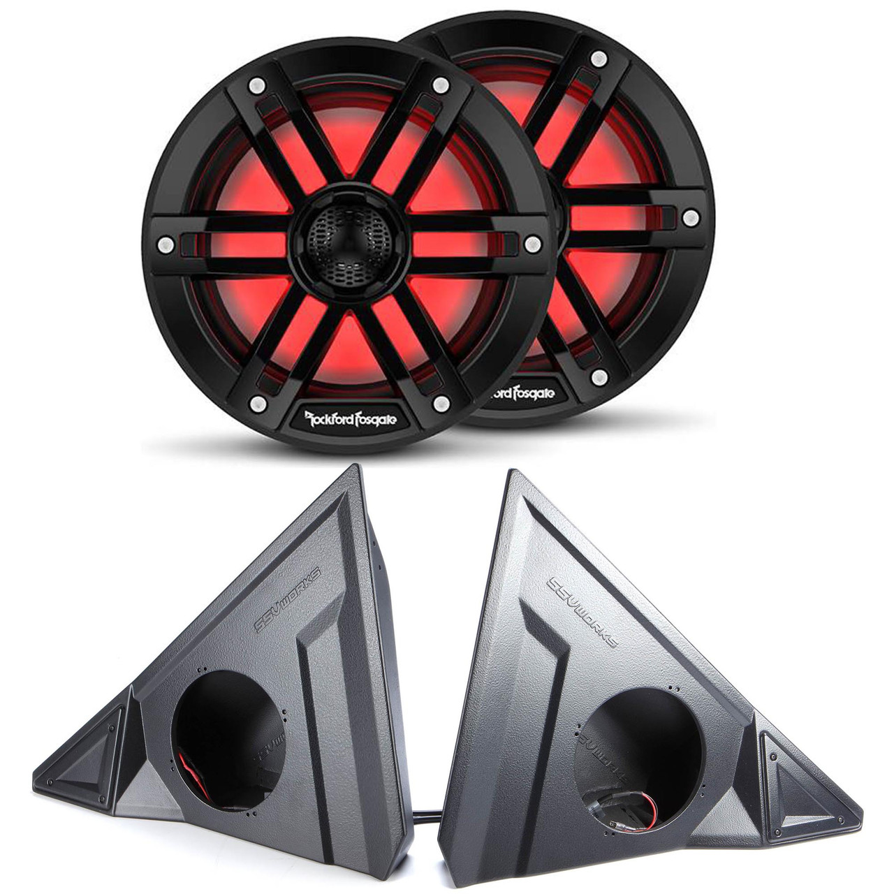 MAQS 14K ID65 125mm Rockford Fosgate M1-65B & SS-F65U Front Speaker Pods