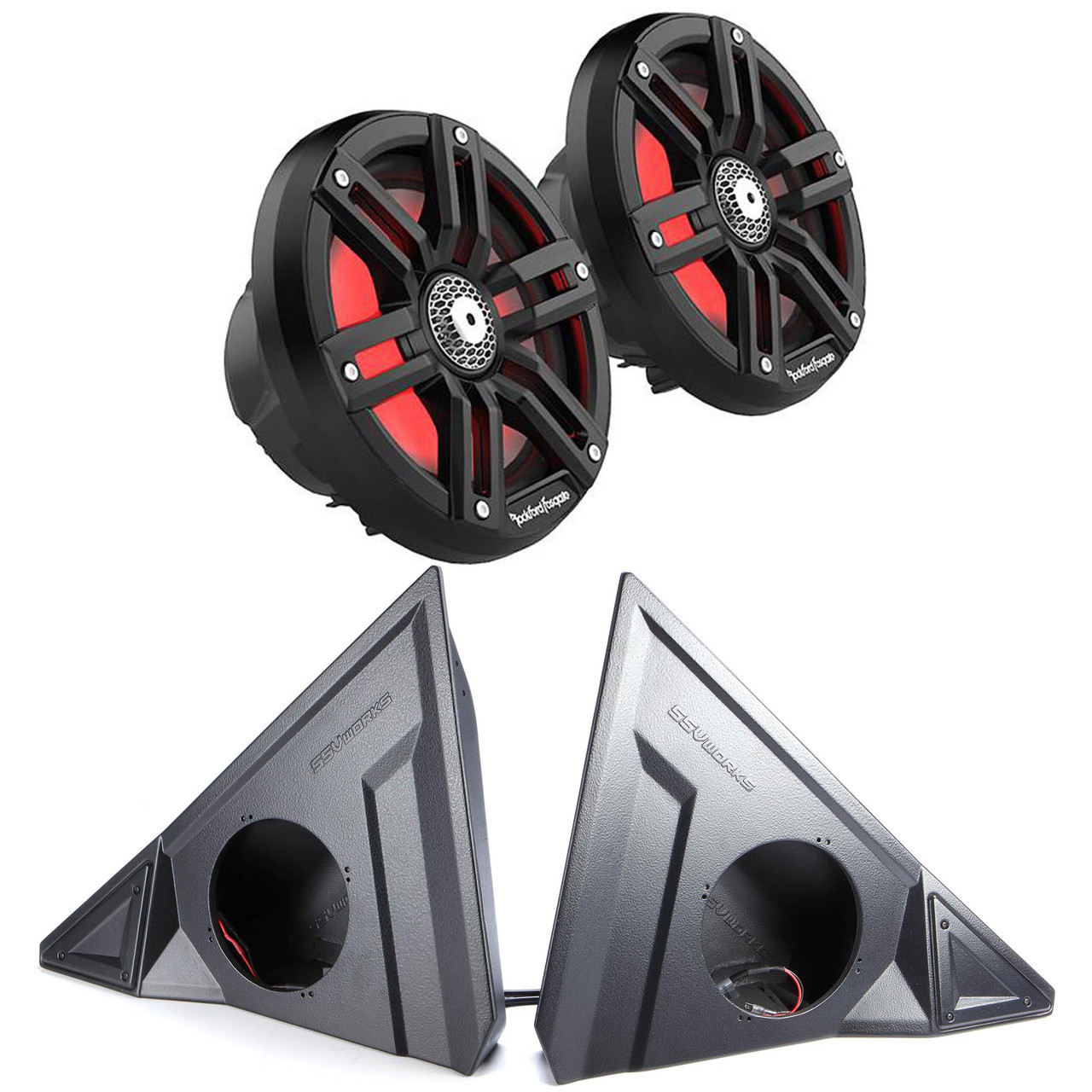 Rockford Fosgate M2-65B & SS-F65U Front Speaker Pods Compatible
