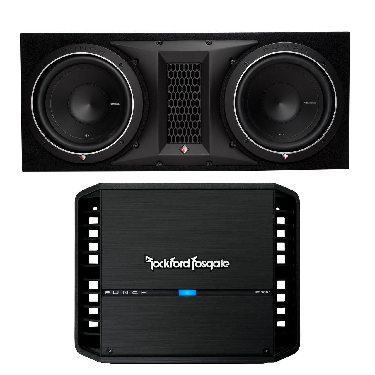 Rockford Fosgate - Two Punch P1 12" Subwoofers in a Ported Enclosure with a  Punch Series P300X1 Amplifier - Creative Audio
