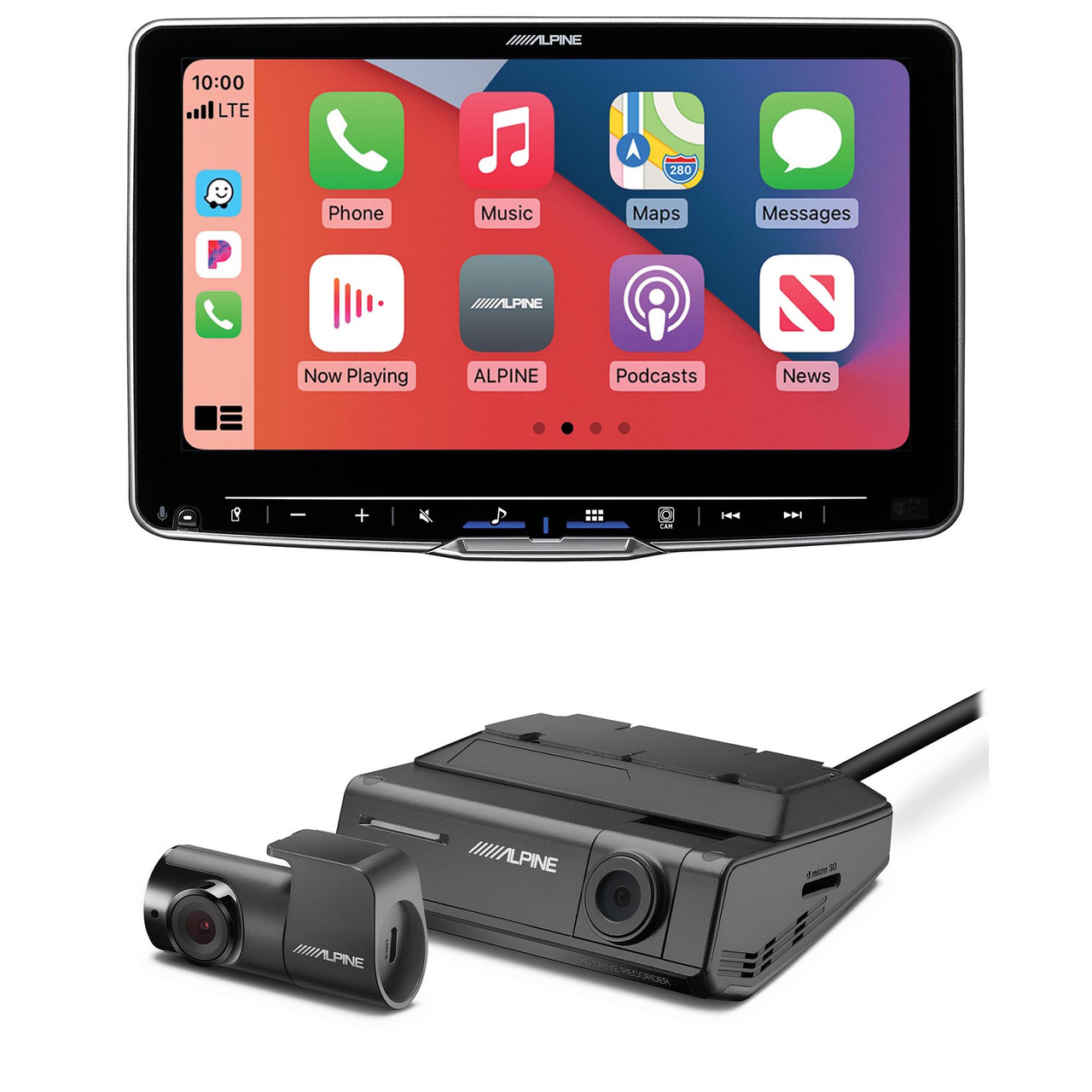 Alpine ILX-F509 Halo9 9 Receiver Compatible with Wireless Android Auto &  Apple CarPlay with DVR-C320R Alpine Dash Camera - Creative Audio