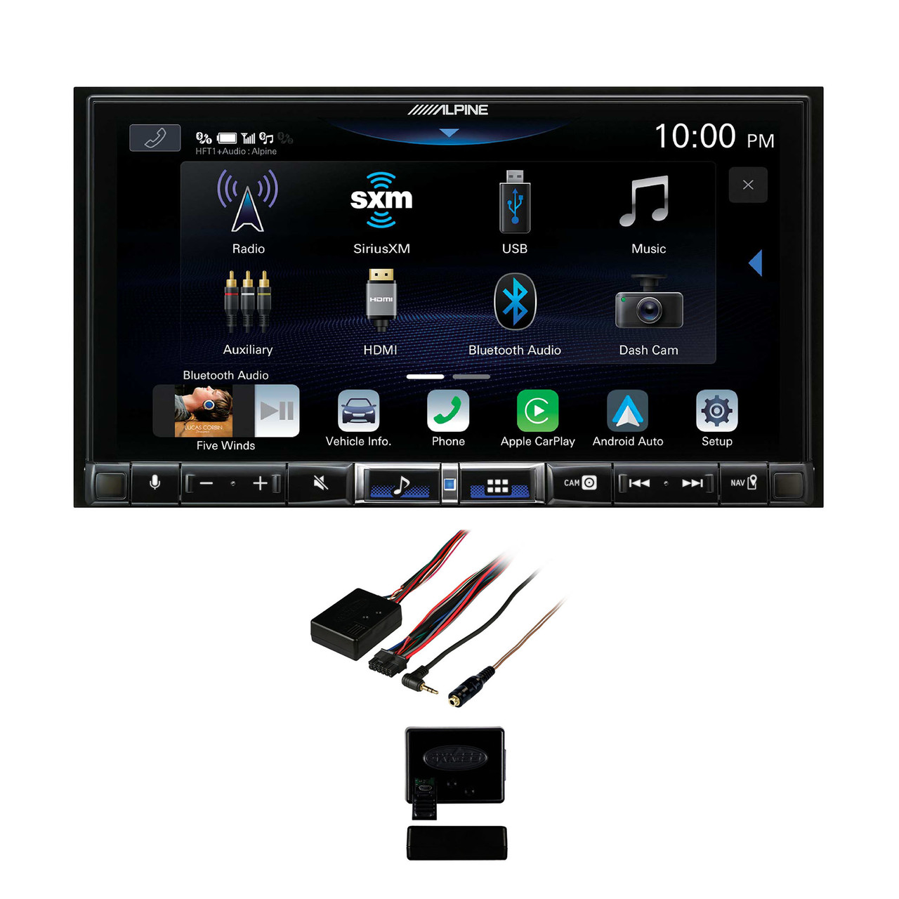 Alpine iLX-507 7 CarPlay/Android Auto Hi-Res Receiver with Steering Wheel  Control Interface