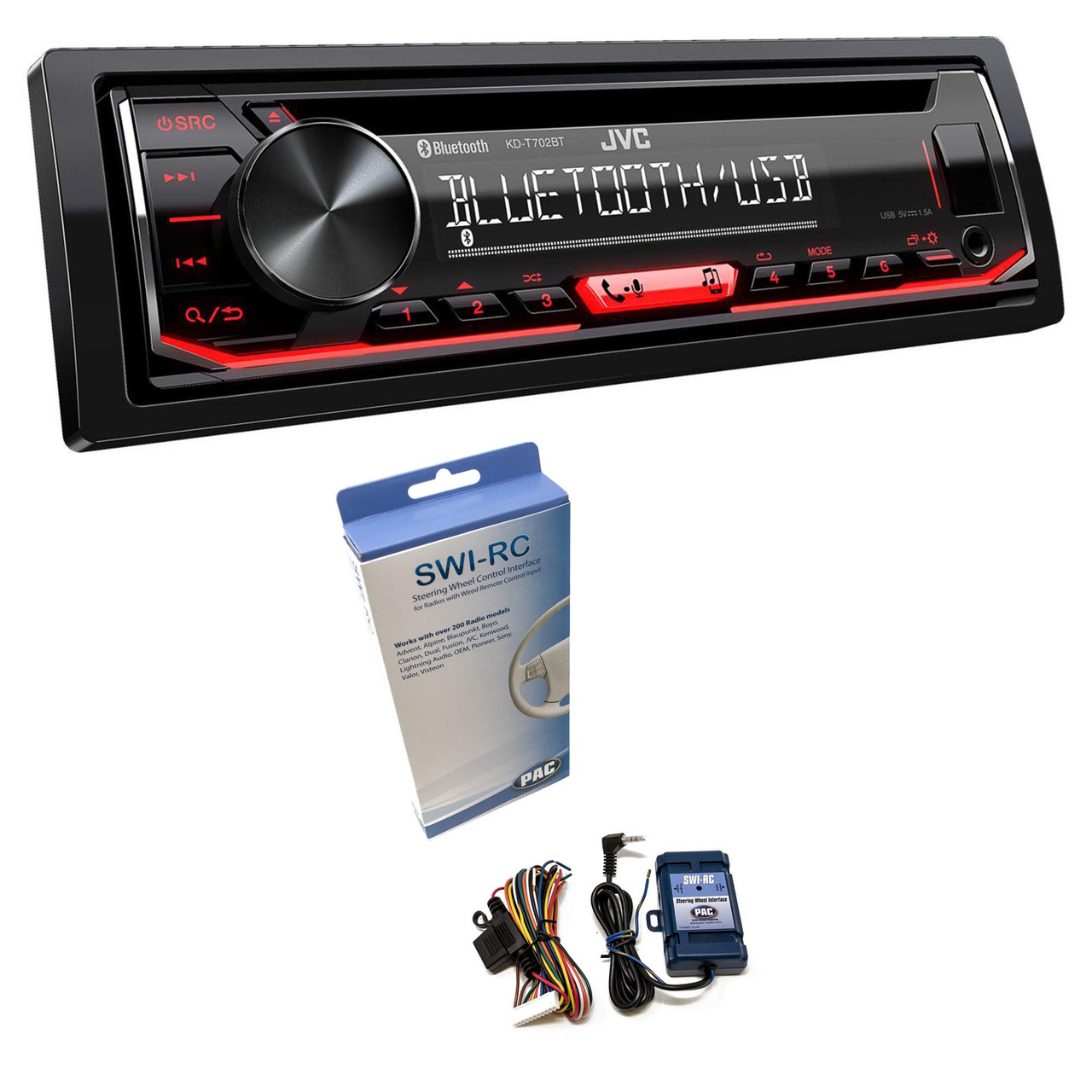 JVC KD-T720BT 1-DIN CD Receiver with Bluetooth Wireless Technology