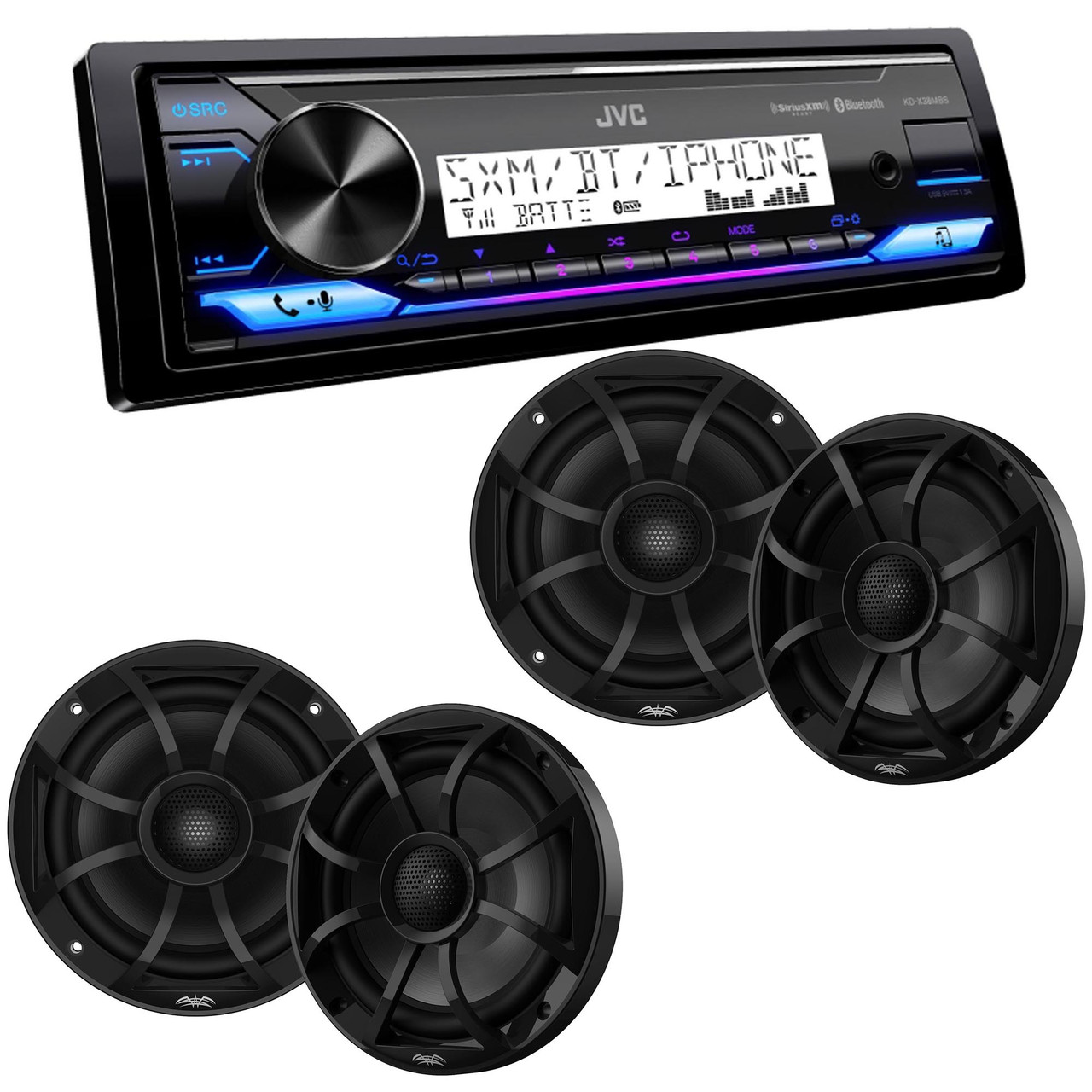 JVC KD-X38MBS Marine Digital Media Receiver with Bluetooth, USB