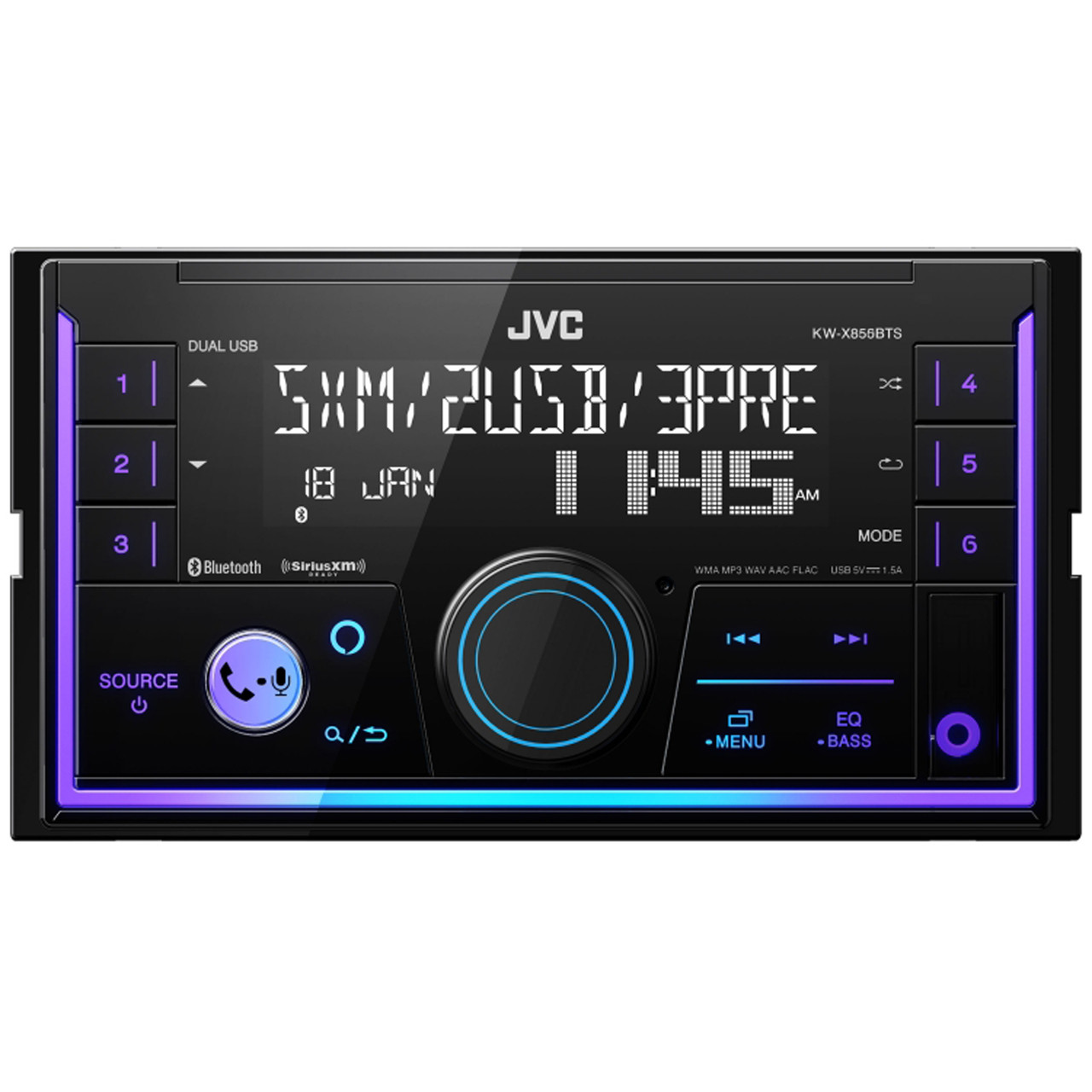JVC KW-X855BTS 2-DIN Digital Media Receiver featuring Bluetooth