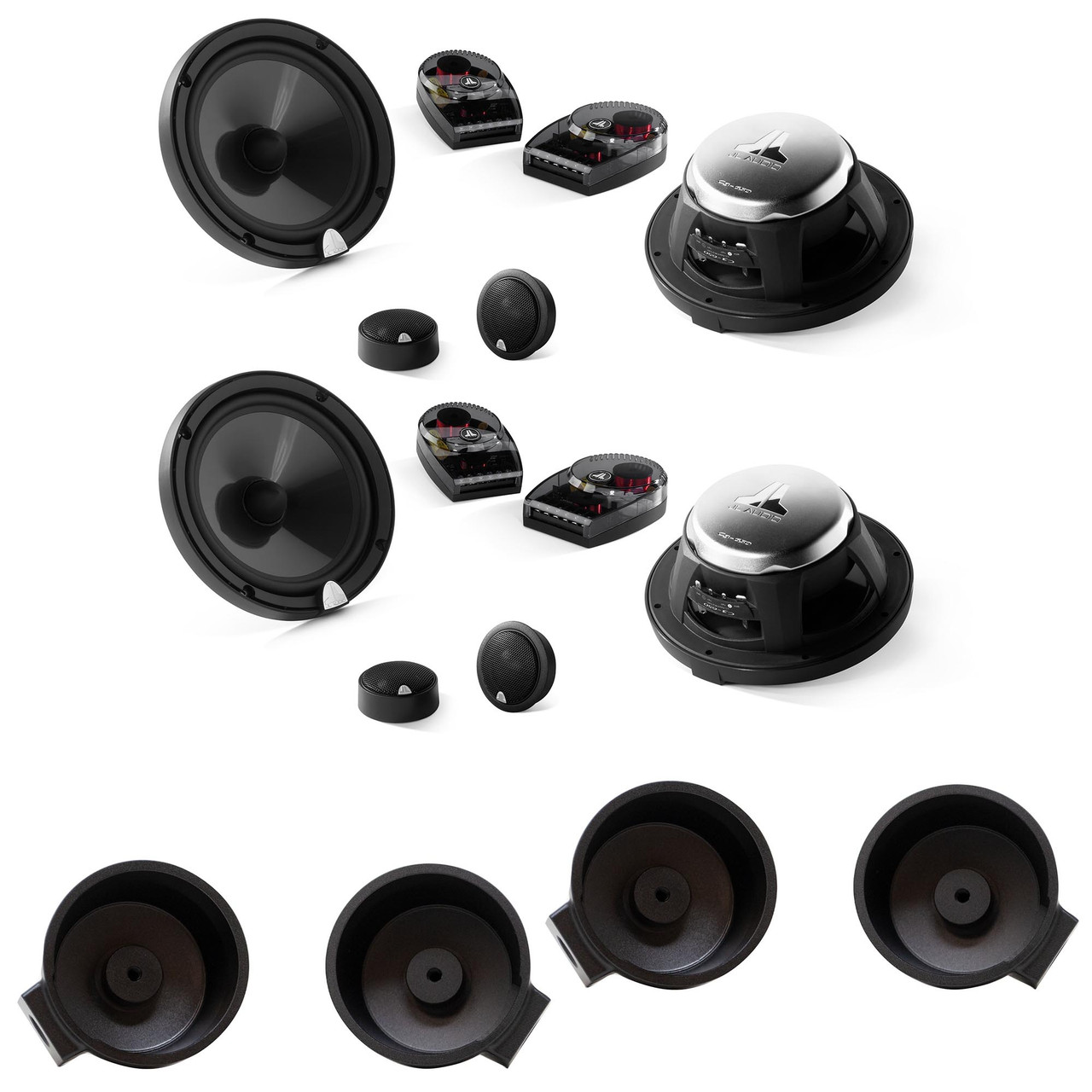 JL Audio C3-650: (2 Pair ) 6.5-inch Convertible Component/Coaxial Speaker  and Tweeter Pods