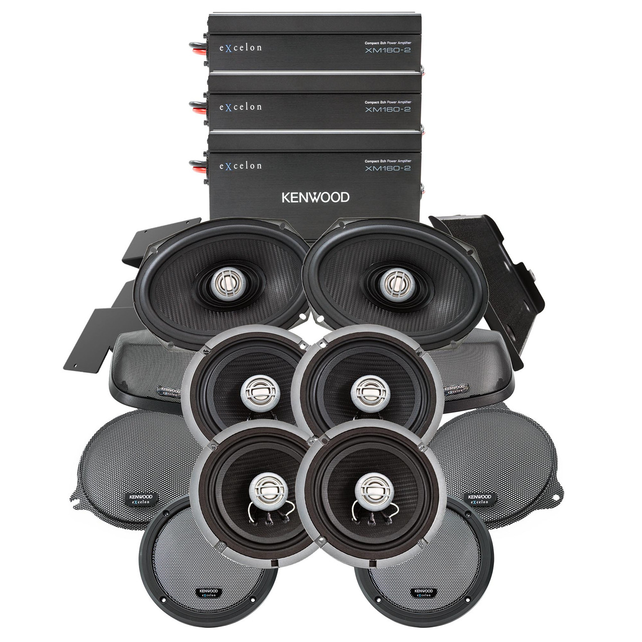Dwaal Vervagen boezem Kenwood 3 2-Channel Amplifiers with 2 Pair of 6 1/2" Speakers and 1 Pair of  6x9" Speakers and Cut-In Lid Plug and Play Kit for 2014+ Ultra Motorcycles  - Creative Audio