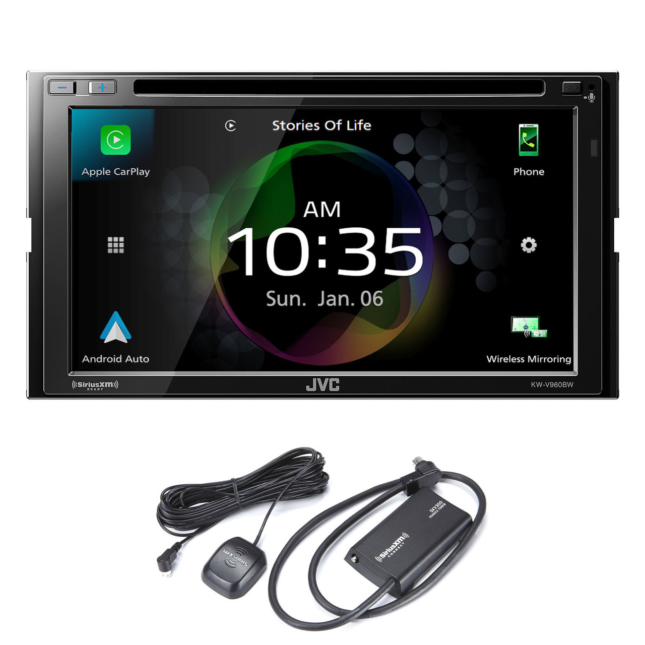 JVC KW-V960BW Works with Wireless CarPlay, Wireless Android Auto