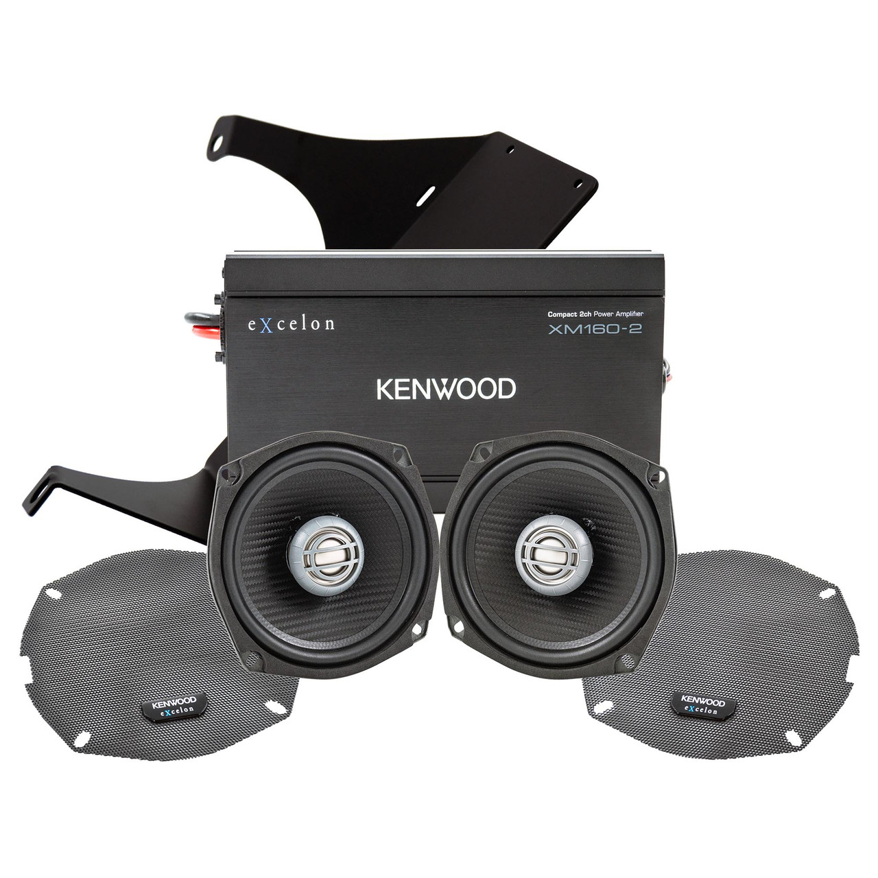Kenwood 2-Channel Amplifier and Mounting Plate with 1 Pair of 5 1