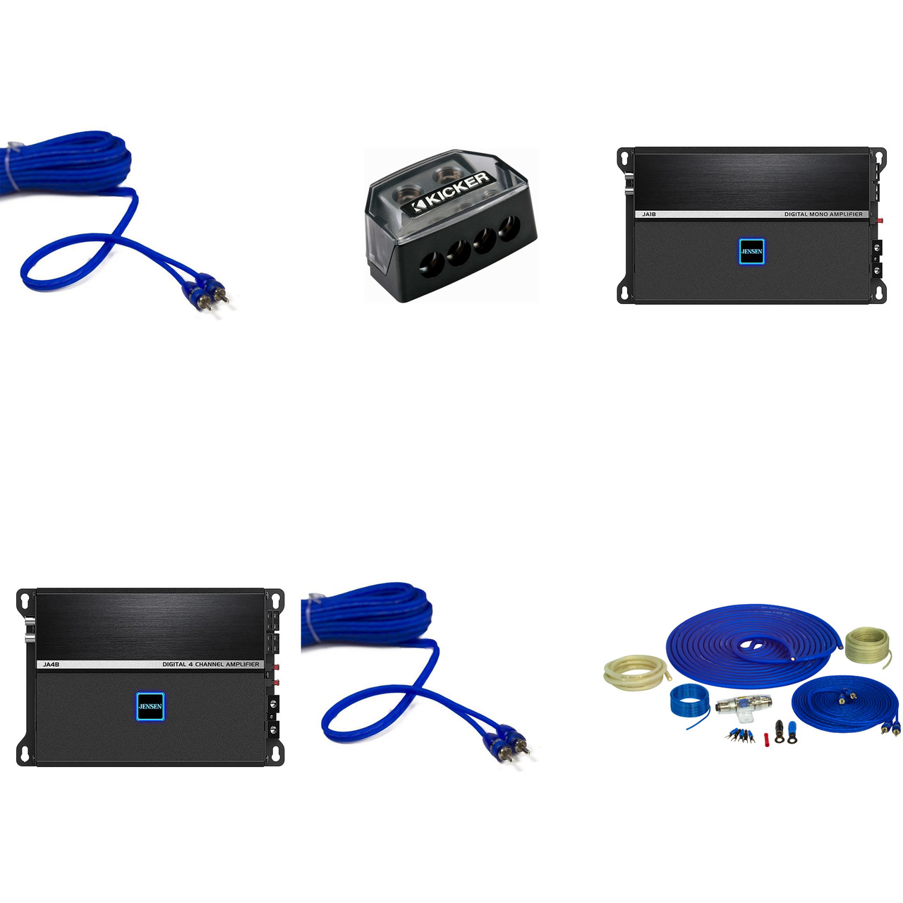 Jensen JA4B 740 Watt 4 Channel and JA1B 470 Watt Mono Amp Bundle