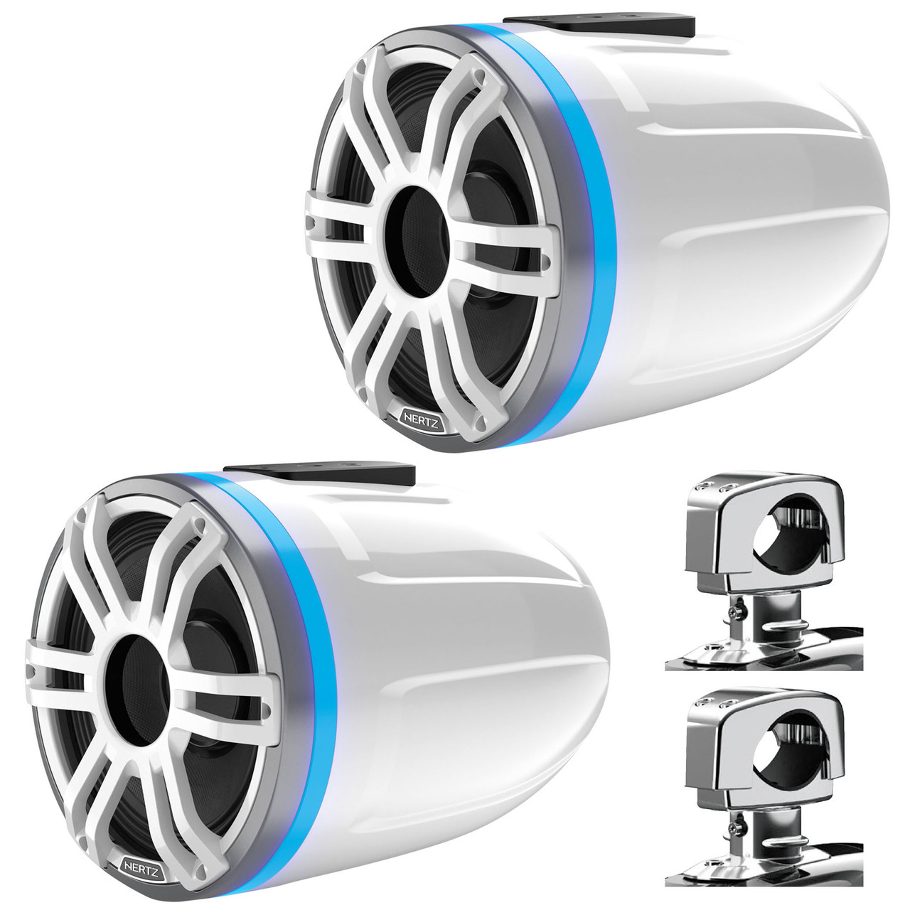 Hertz HTX 8 M-CL-TW.2 -8 in. Coax Tower Speaker - Total White
