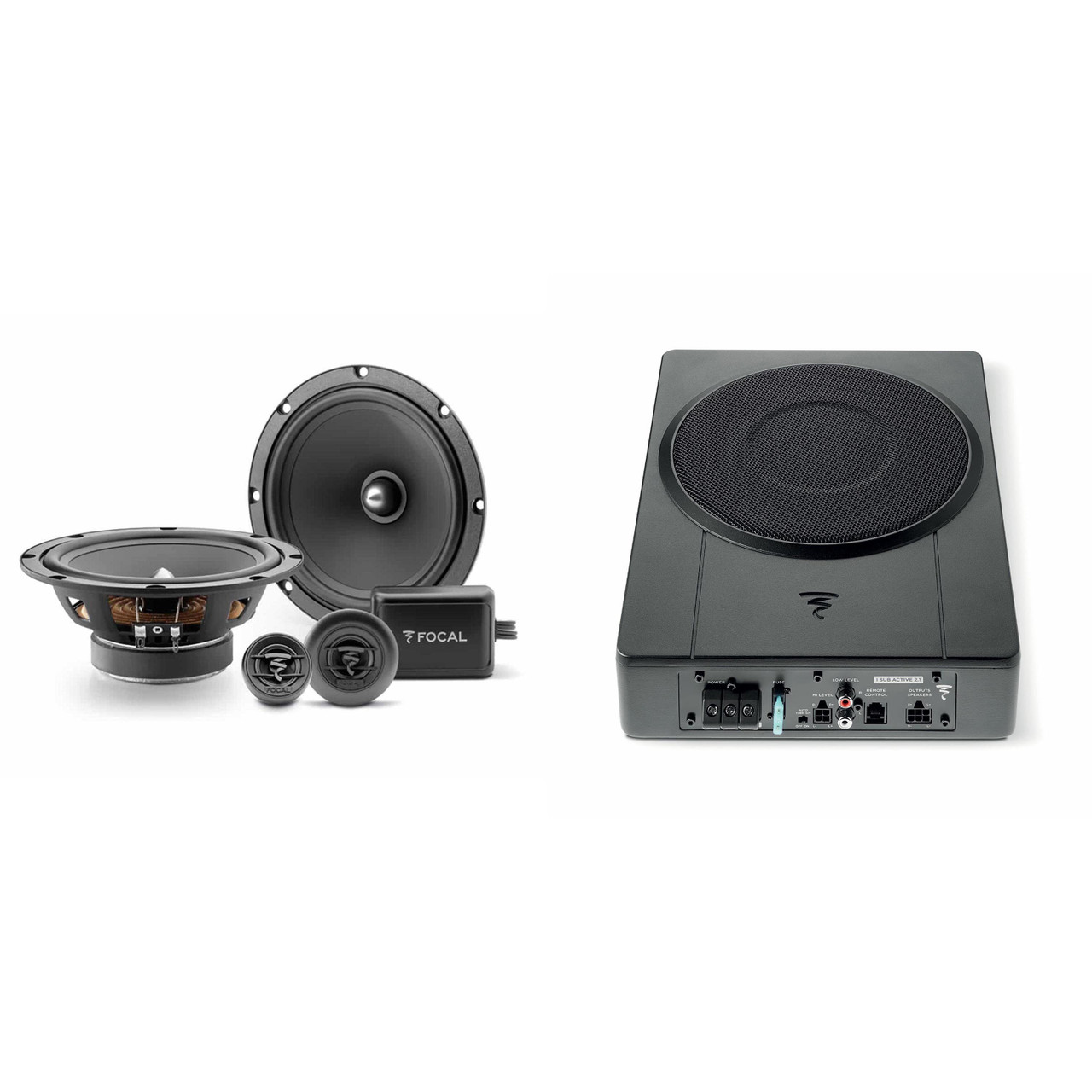 Focal ISUBACTIVE2.1 8” Underseat Amplified Subwoofer, RMS: 130W