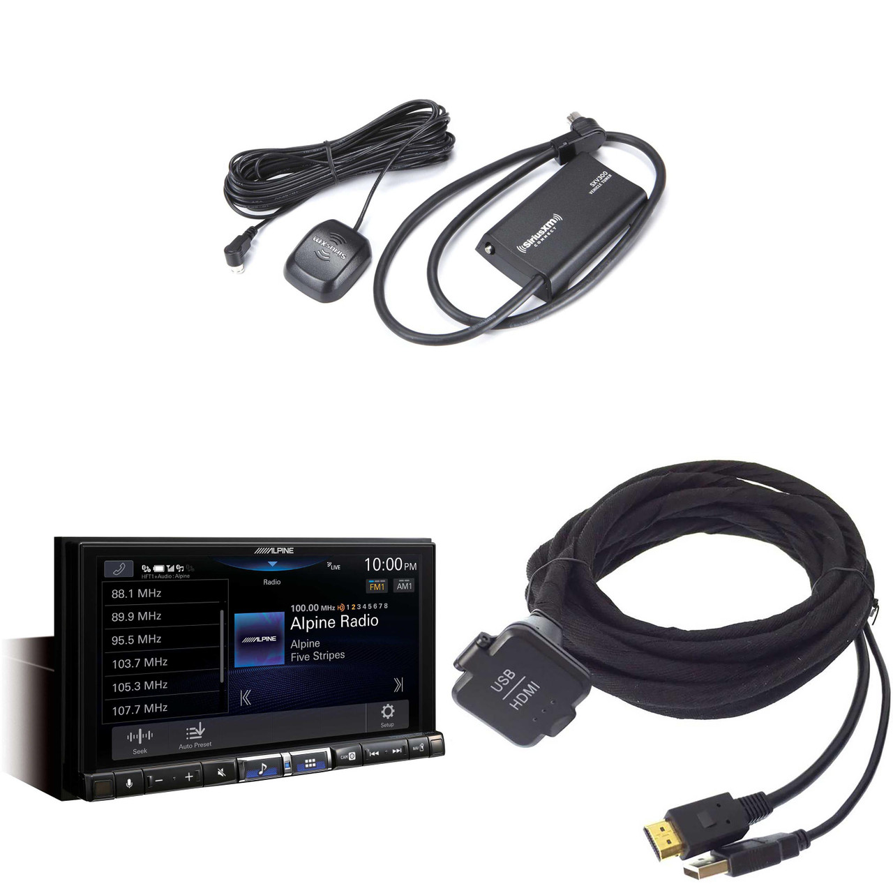 Alpine iLX-507, KCU-315UH USB / HDMI Extension Cable with SXV300v1