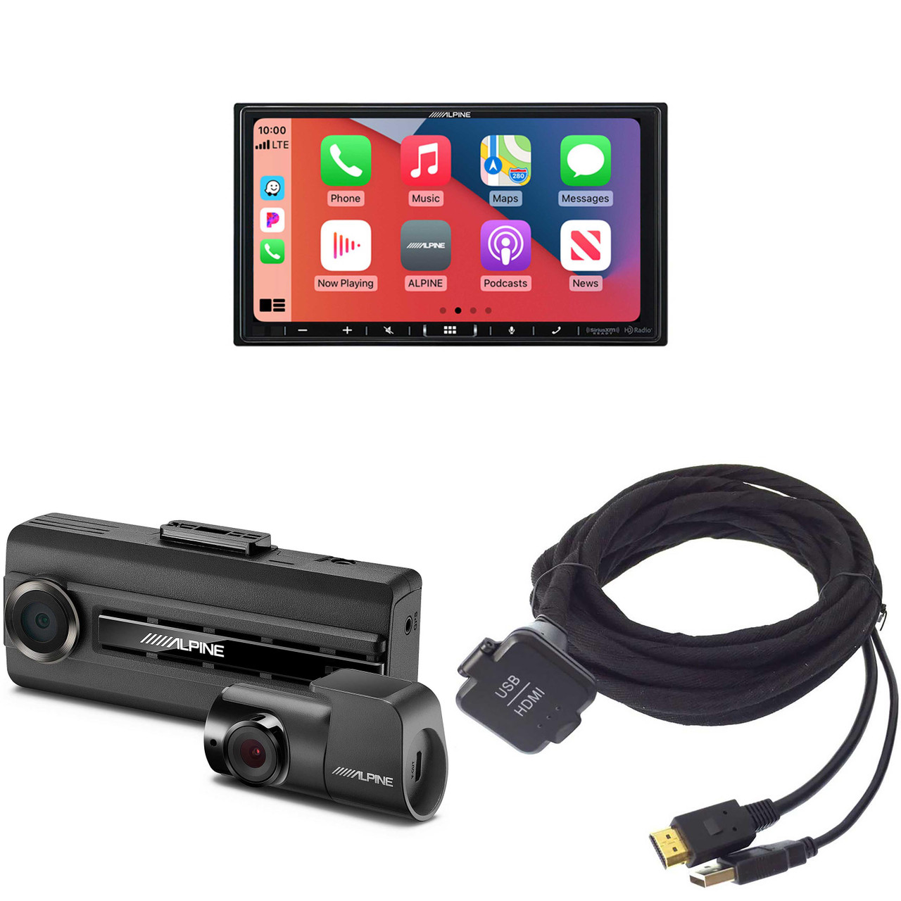 Alpine iLX-407, KCU-315UH USB / HDMI Extension Cable with DVR