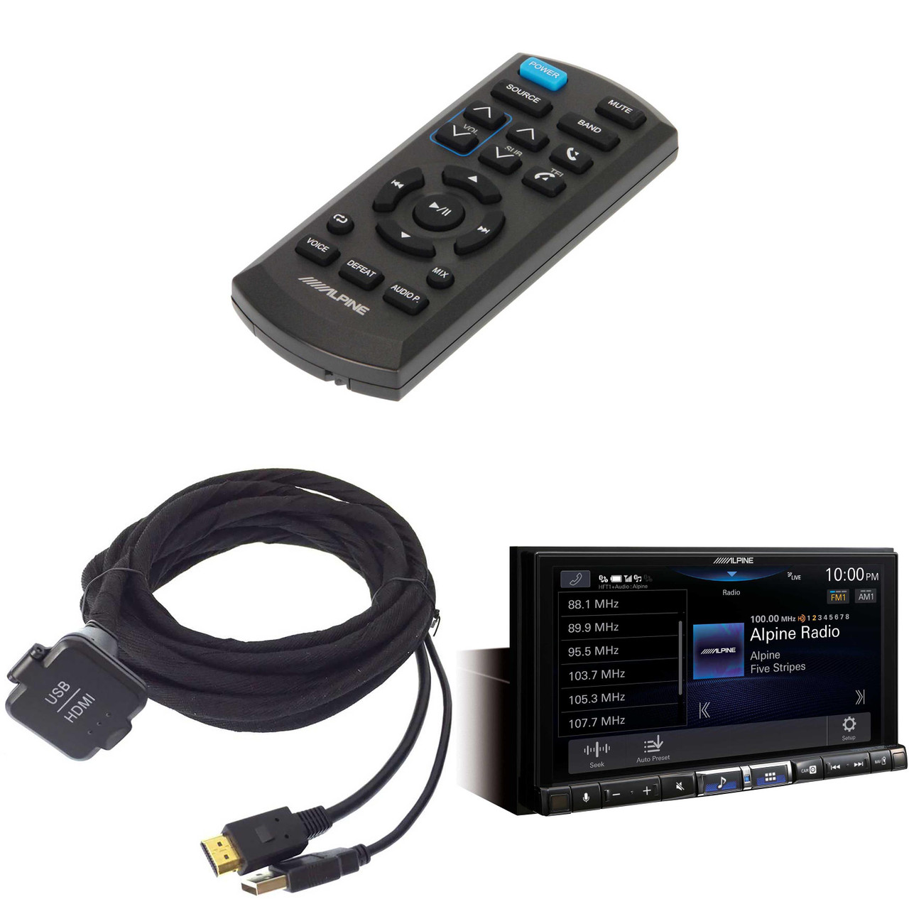 Alpine iLX-507, KCU-315UH USB / HDMI Extension Cable & RUE-4360