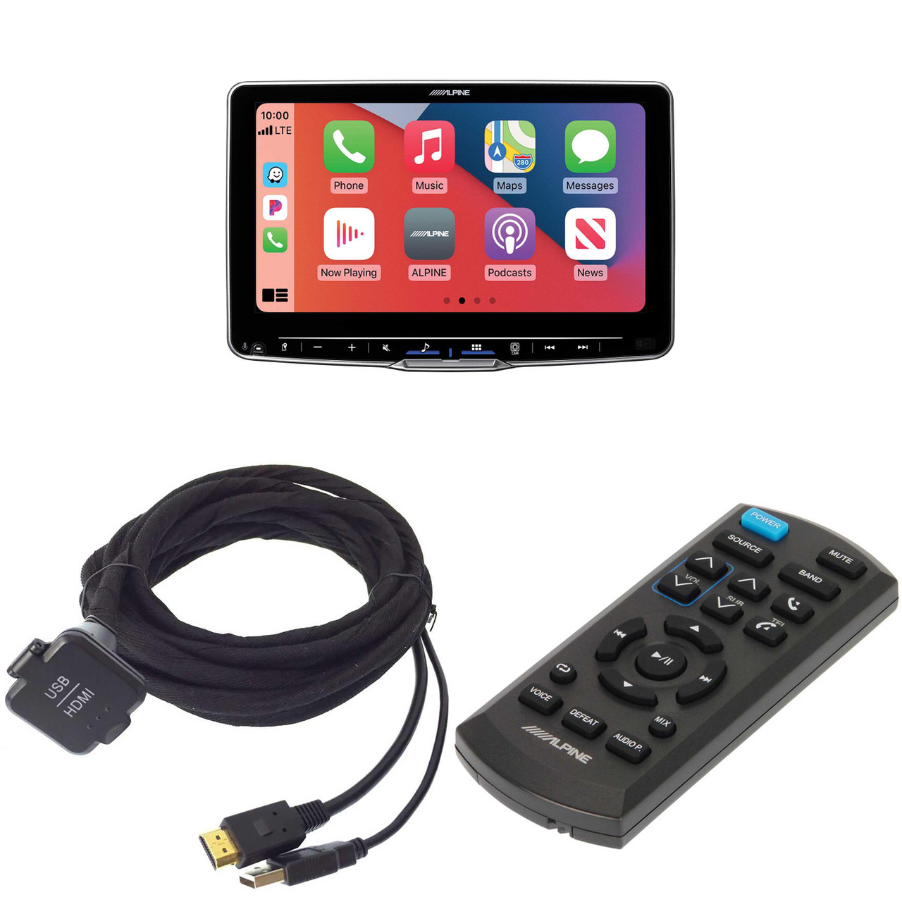 Alpine Halo9 iLX-F509, KCU-315UH USB / HDMI Extension Cable & RUE