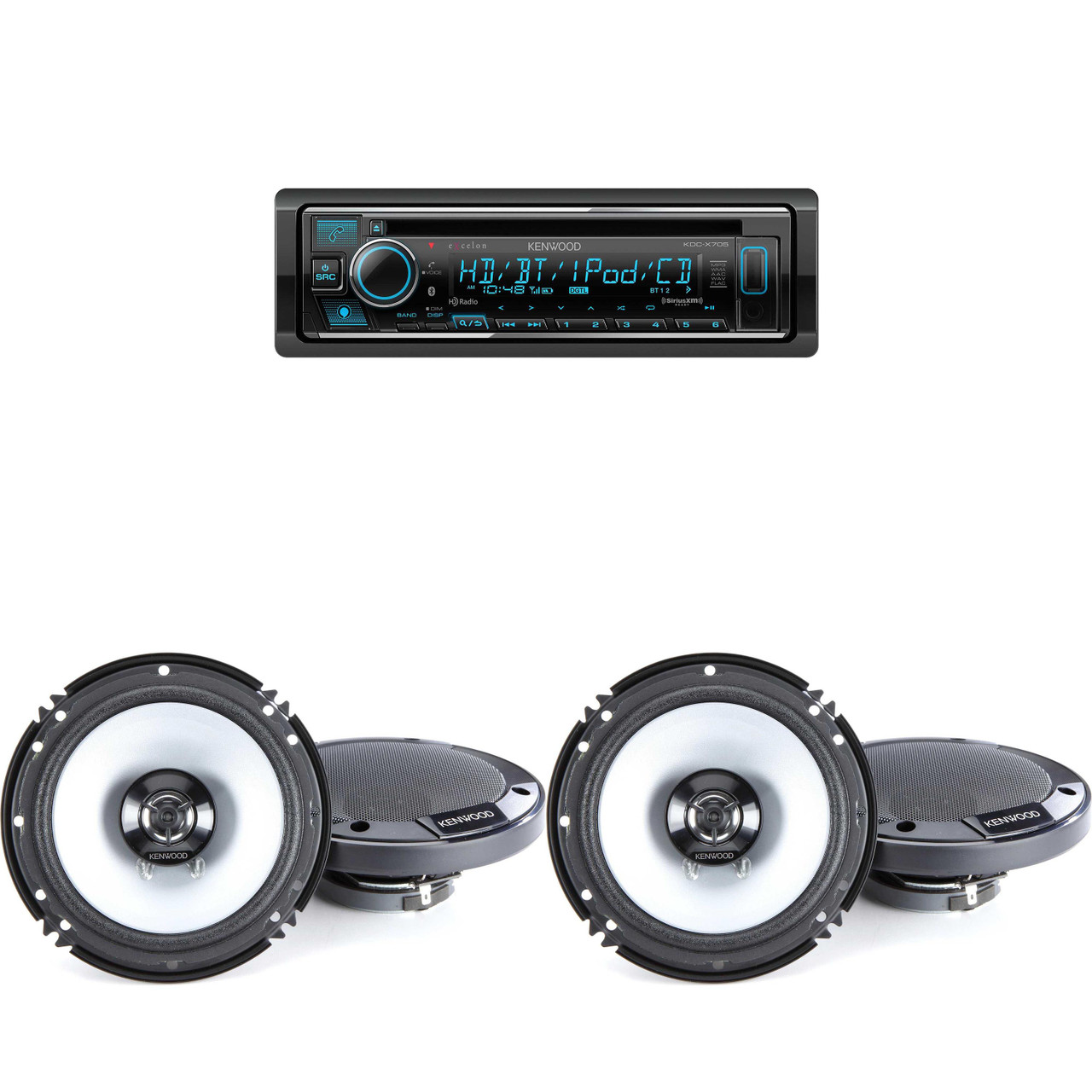 Kenwood eXcelon KDC-X705 Bluetooth HD radio Dual rear USB single