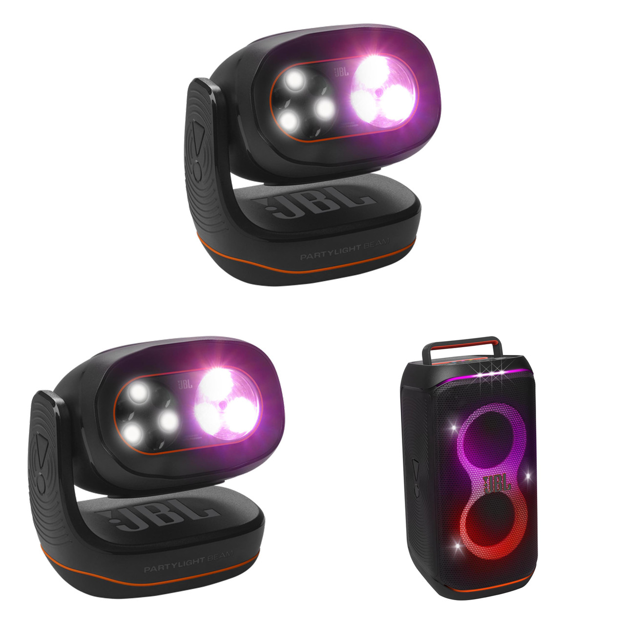 JBL PartyBox 120 Black with 2-JBL PartyLight Beam Wireless