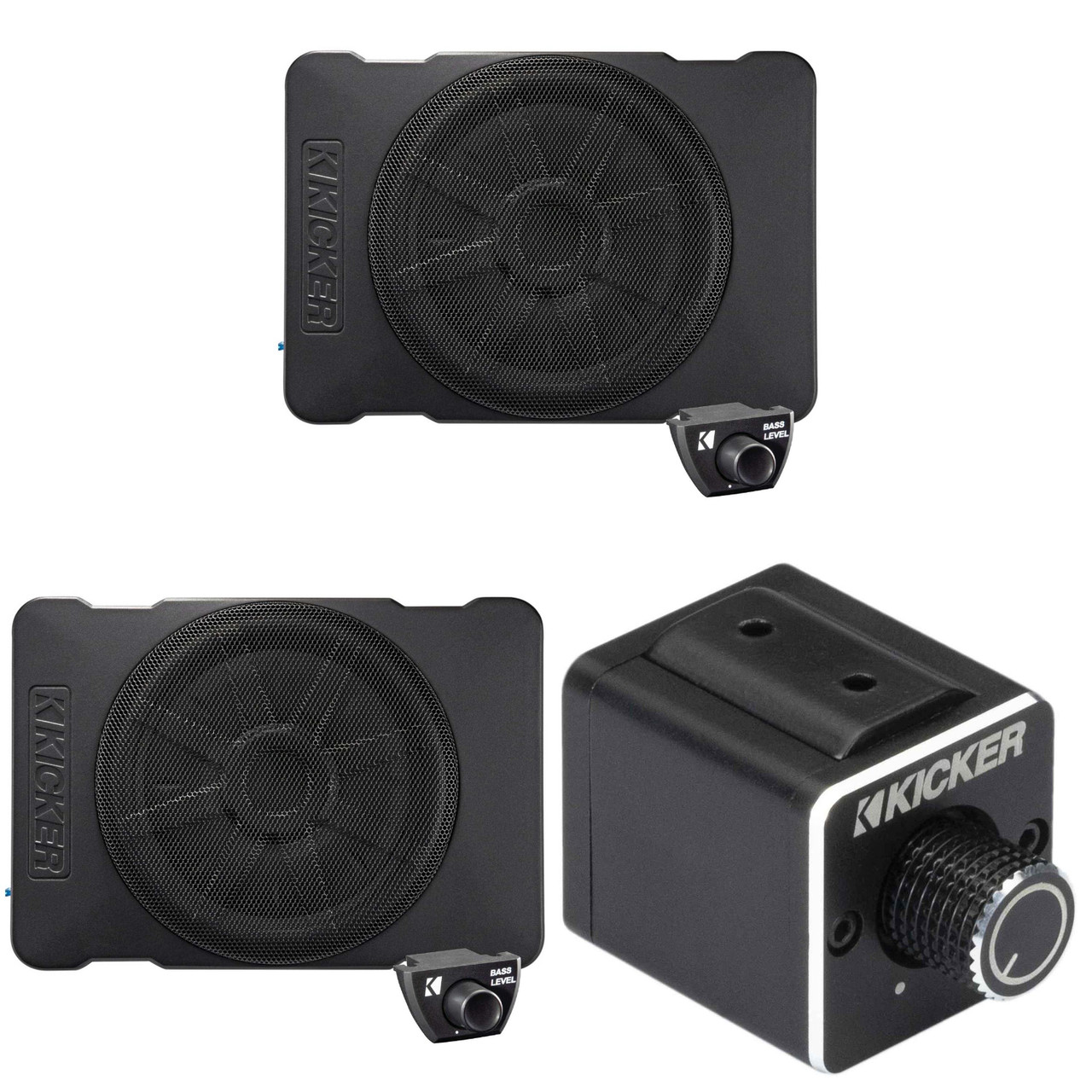 Kicker (2) 51HS10 Hideaway Compact Powered Subwoofer, 10-Inch