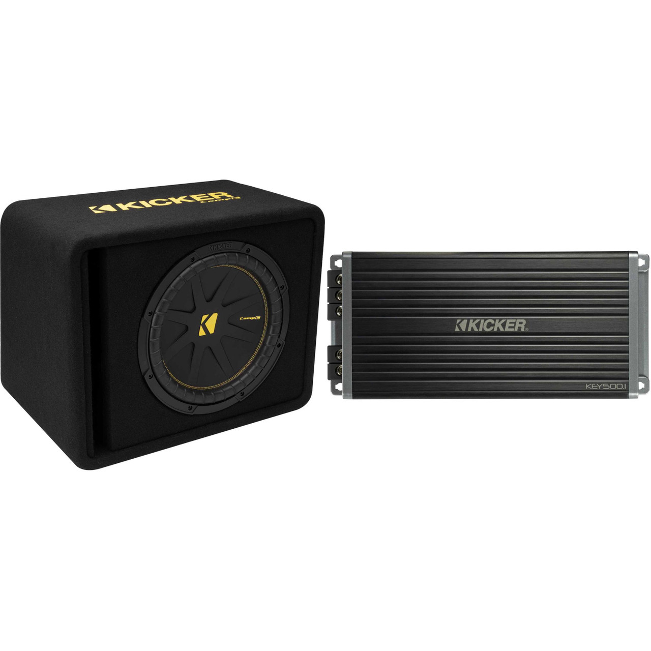 Kicker 12 Inch Comp Bass Package 50VCWC122 with 47KEY500.1 Bundle